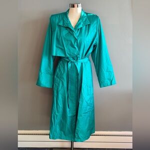 Vintage Teal Windbreaker Rain Jacket